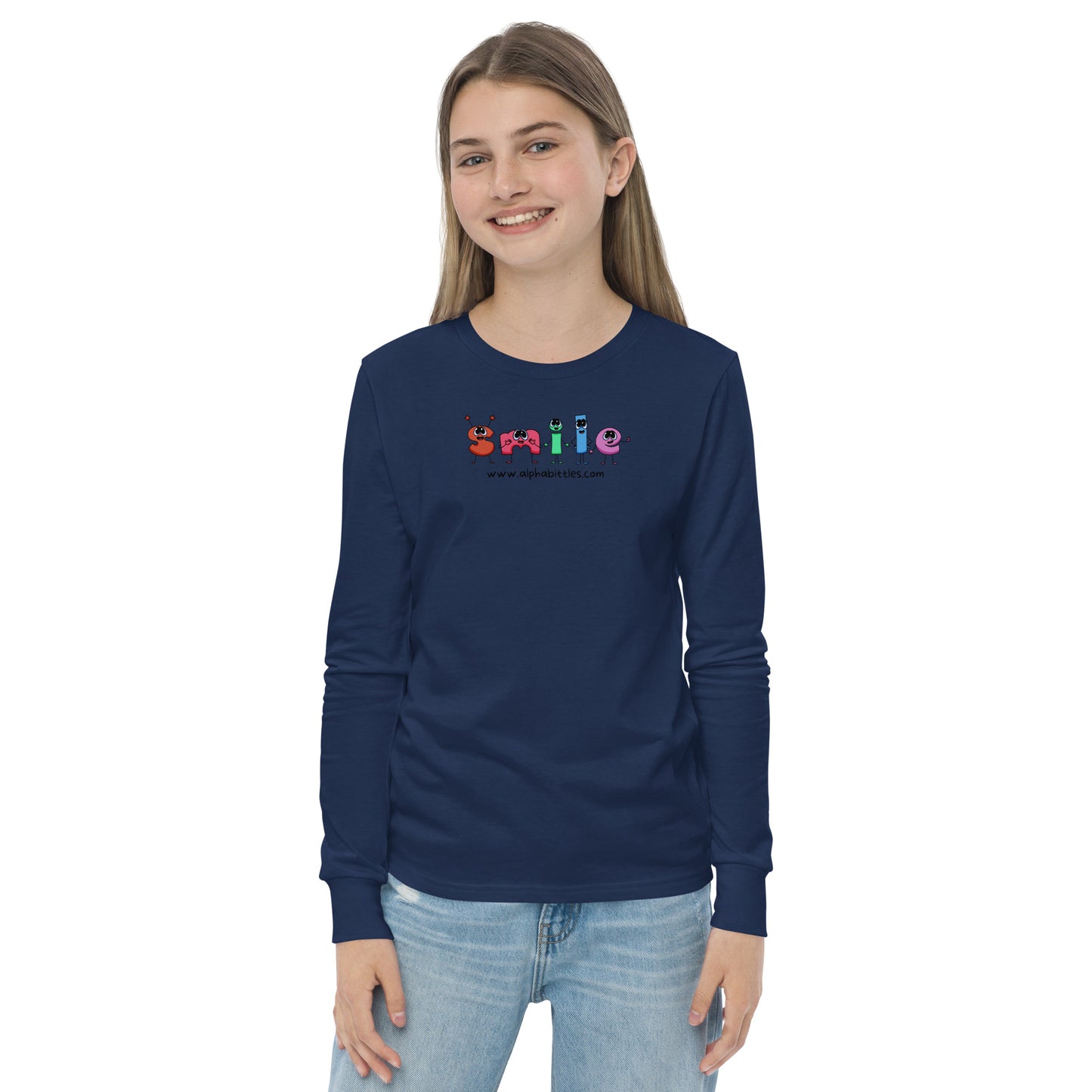 Alphabittles Smile Youth long sleeve tee