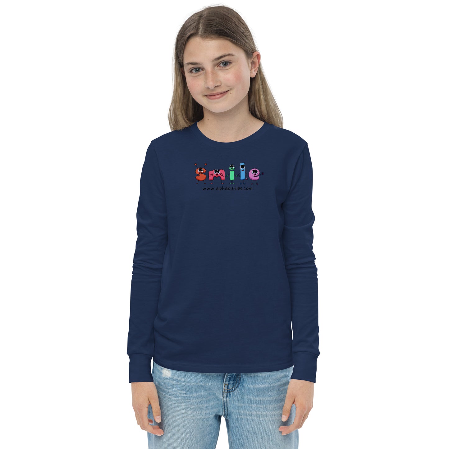 Alphabittles Smile Youth long sleeve tee